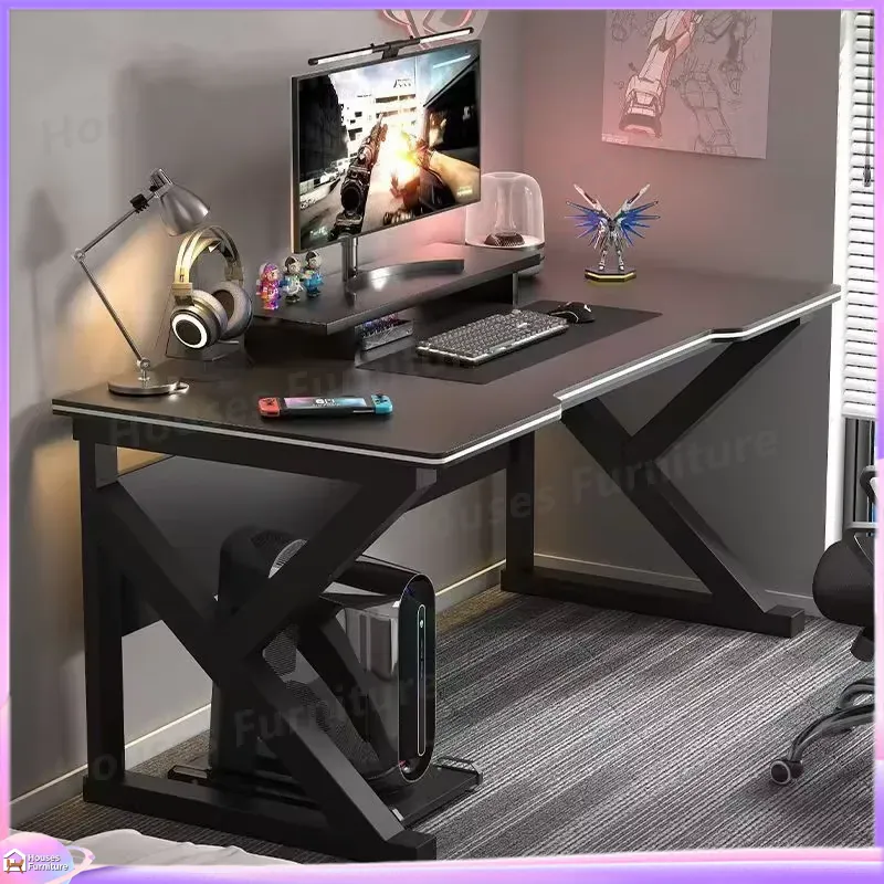 Desk Setup For Gaming - Cafe Metal Gaming Desk Black MDF