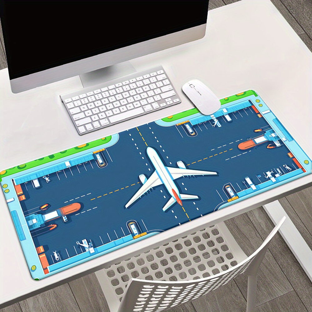 Desk Setup For Gaming - Airplane Runway Mouse Pad Large Extended