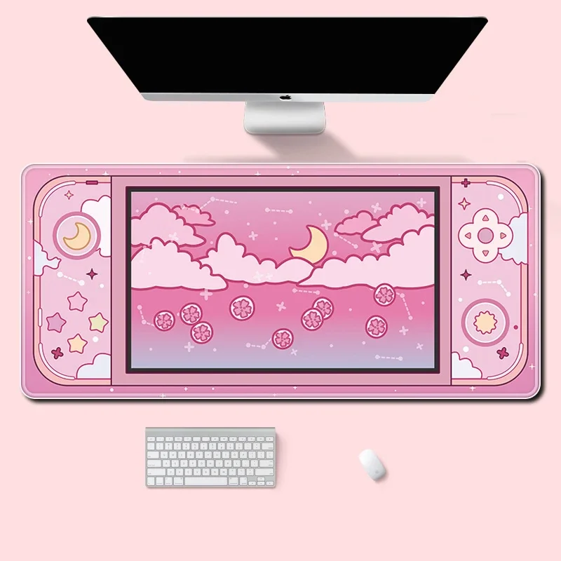 Desk Setup For Gaming - Moon and Stars Large Desk Mat