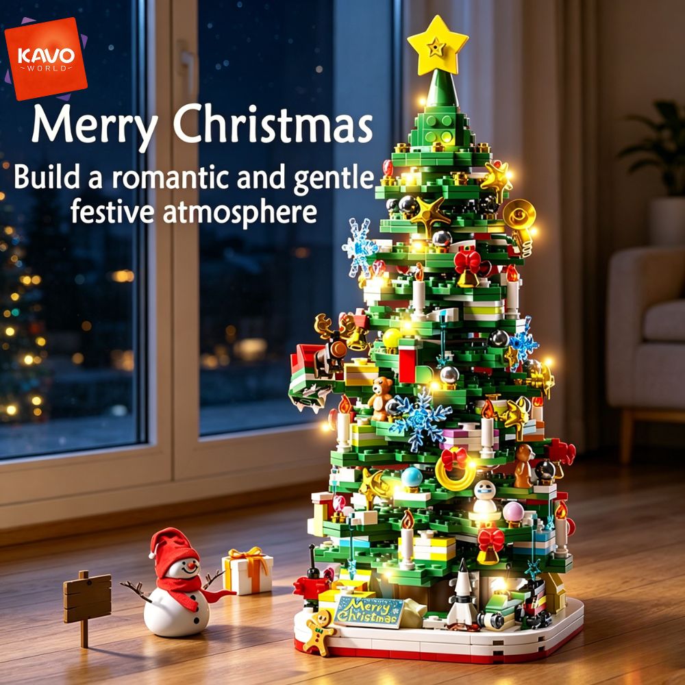 Desk Setup Enthusiast - KAVOWORLD 1024pcs Christmas Tree Building Bricks