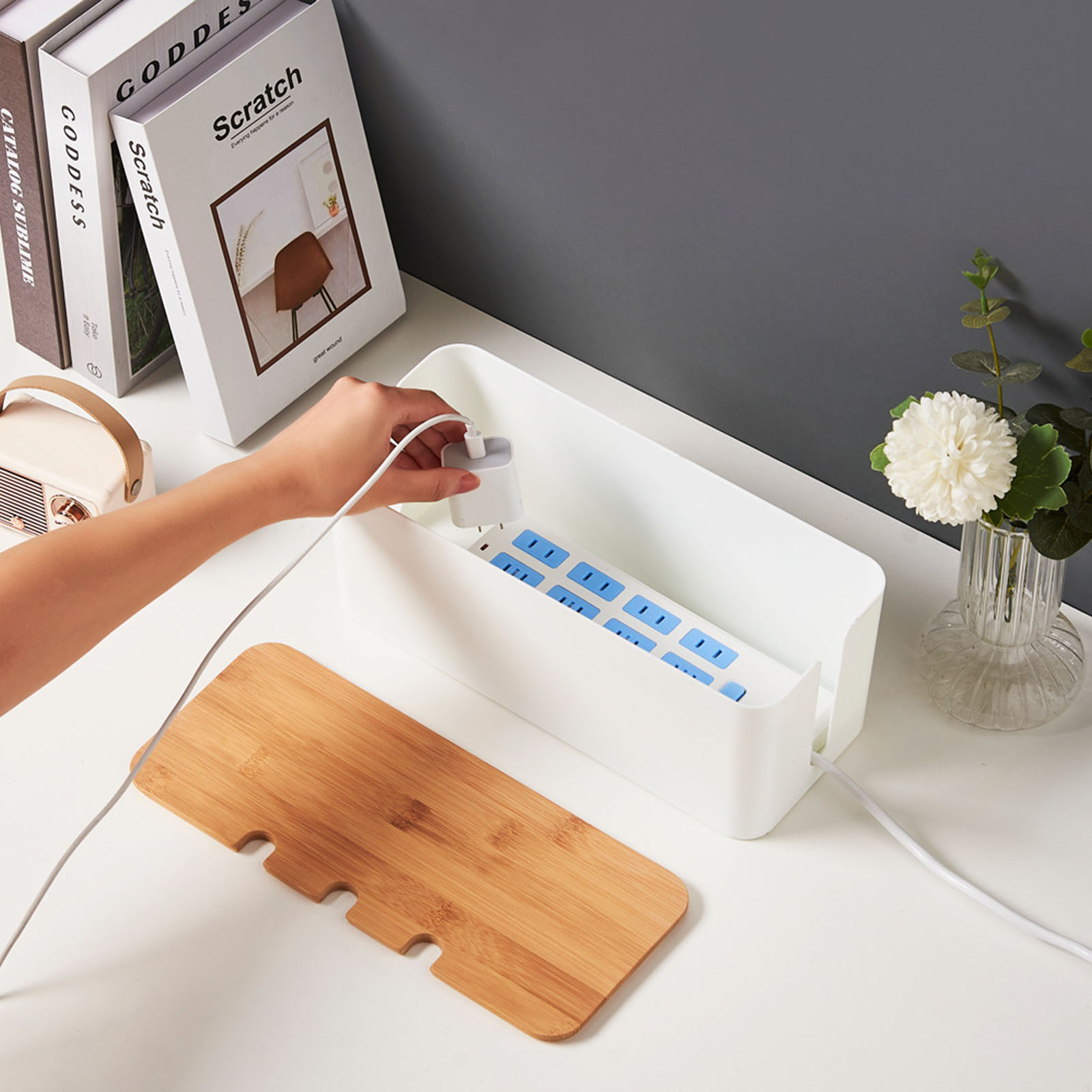 Large Cable Management Box – W - Desk Setup Hub 评论和价格