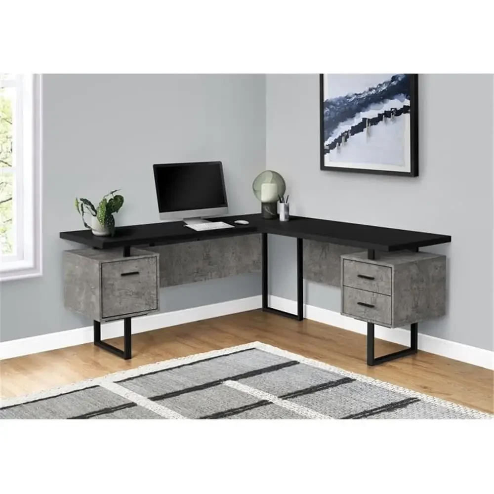L-Shaped 70 Computer Desk with - Desk Setup Grey 评论和价格