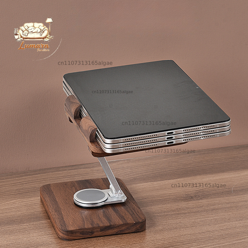 Black Walnut iPad Stand with 3 - Desk Setup Tablet 评论和价格
