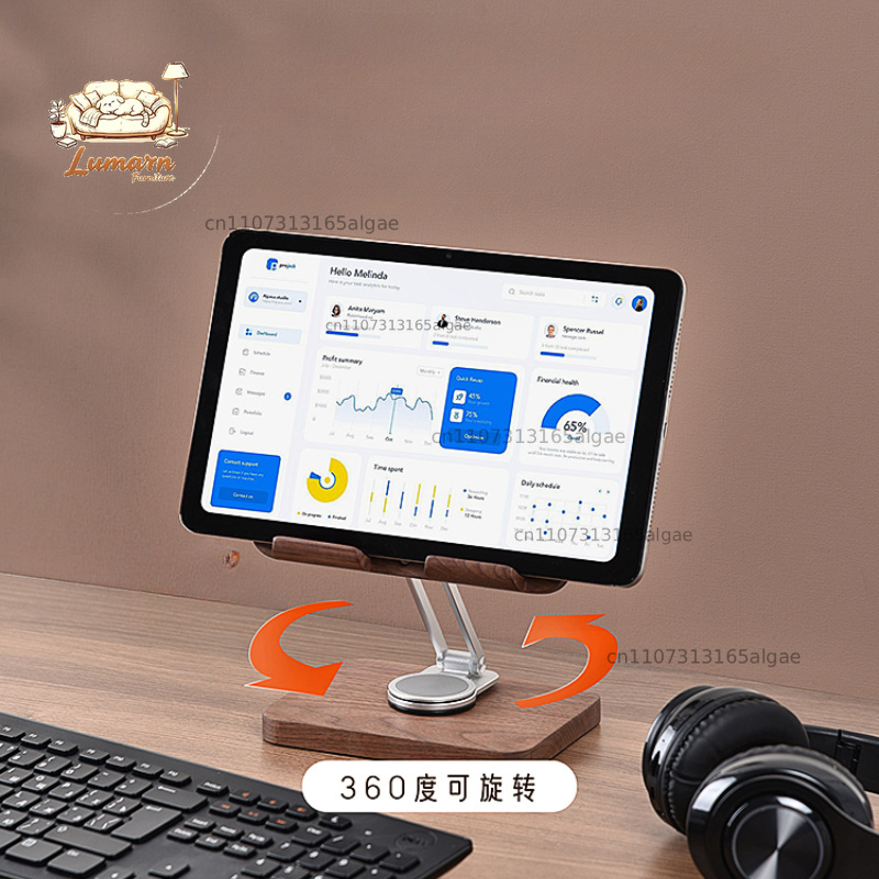 Black Walnut iPad Stand with 3 - Desk Setup Tablet 评论和价格