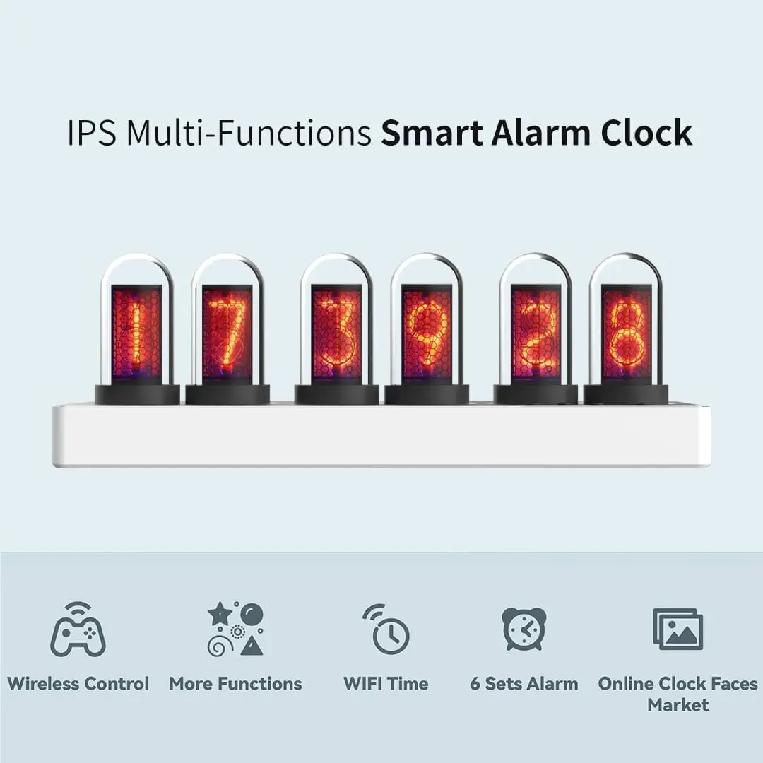 RGB Digital Alarm Clock, Nixie - Desk Setup Youtube 评论和价格