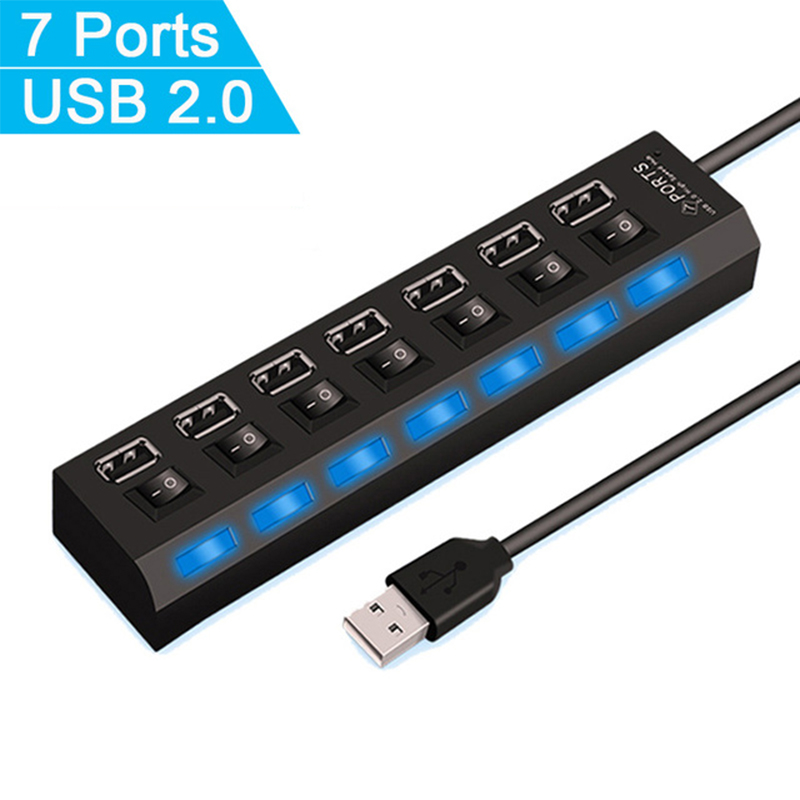 7 Port USB 2.0 Hub Splitter Fo - Desk Setup Hub 评论和价格