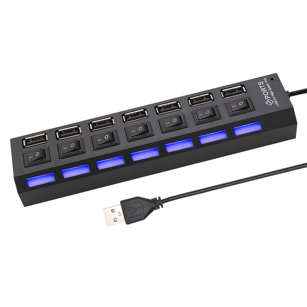 7 Port USB 2.0 Hub Splitter Fo - Desk Setup Hub 评论和价格