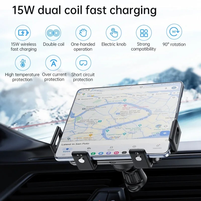 Dual Coil Wireless Fast Car Ch - Dual Phone Holder 评论和价格
