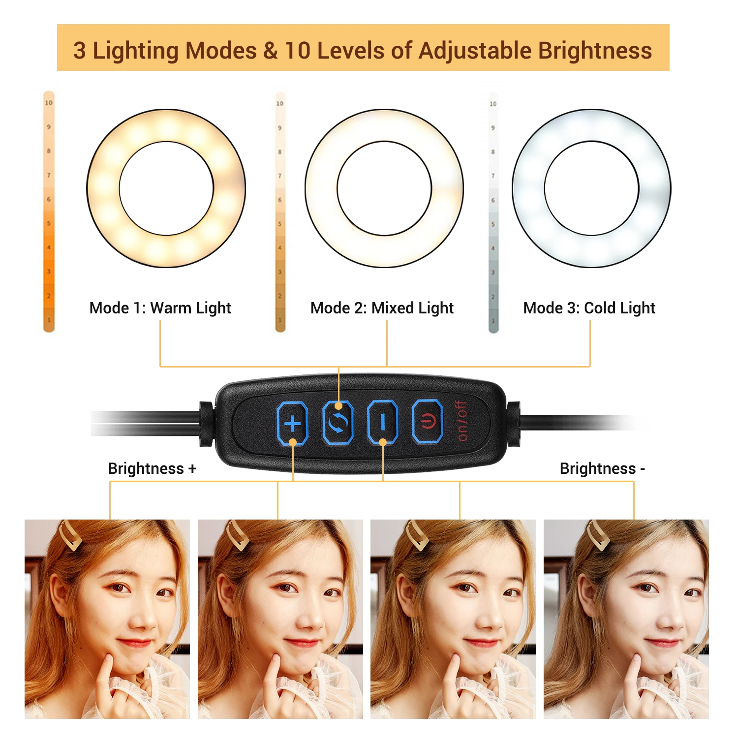Dual Lights Led Ring Fill Ligh - Dual Phone Holder 评论和价格