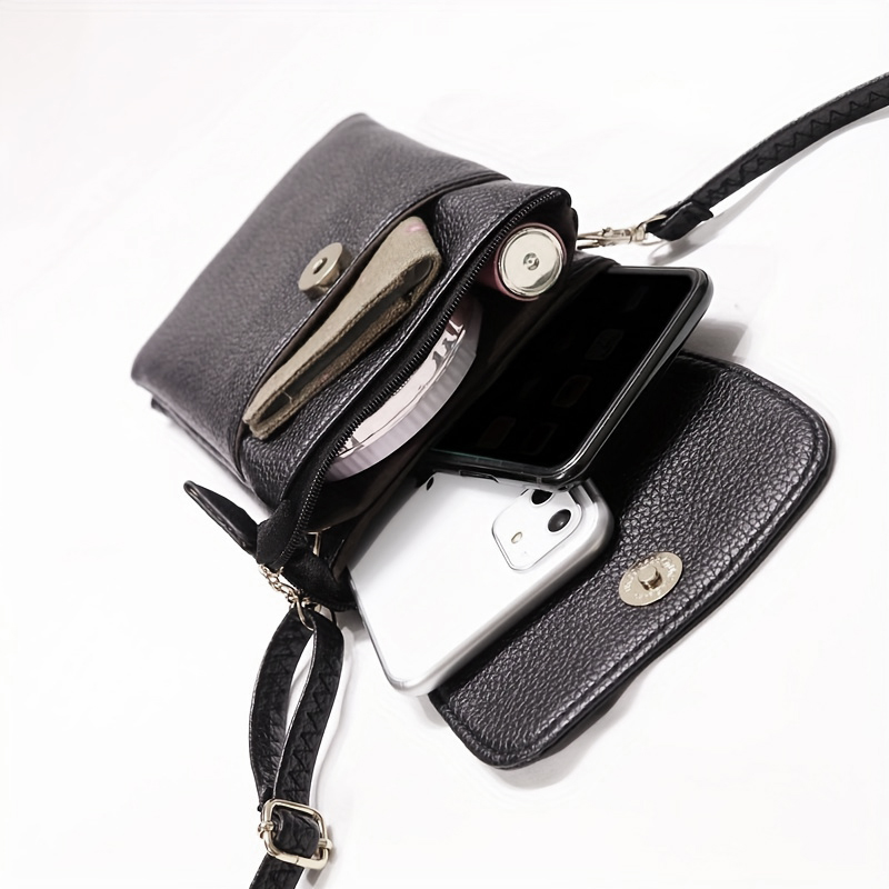 Women Leather Crossbody Phone  - Dual Phone Holder 评论和价格