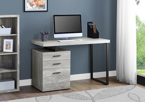 Computer Desk with File Cabine - Desk Setup Grey 评论和价格