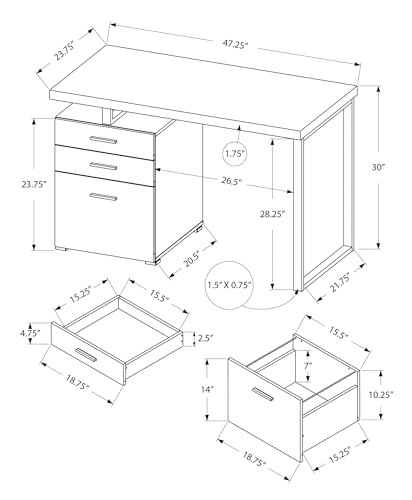 Computer Desk with File Cabine - Desk Setup Grey 评论和价格