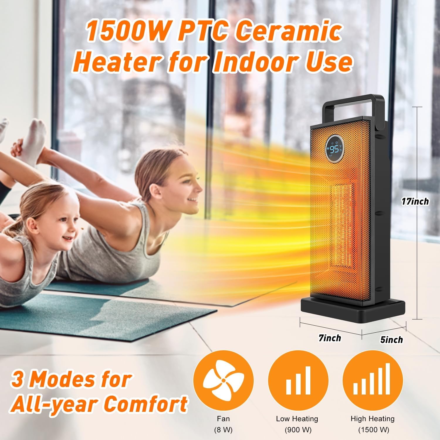Room Heater 1500W Large Portab - Desk Setup Gear 评论和价格