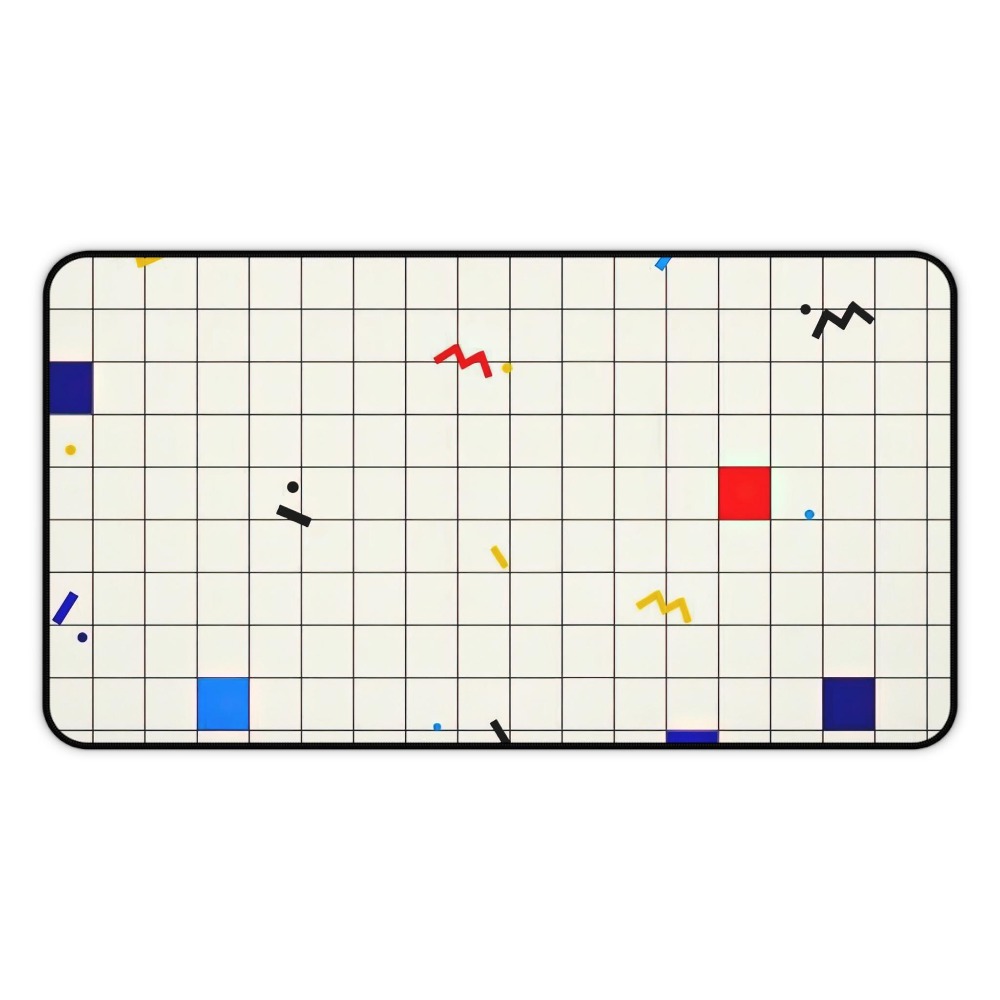 Retro Geometric Grid Desk Mat  - Desk Setup For Gaming 评论和价格