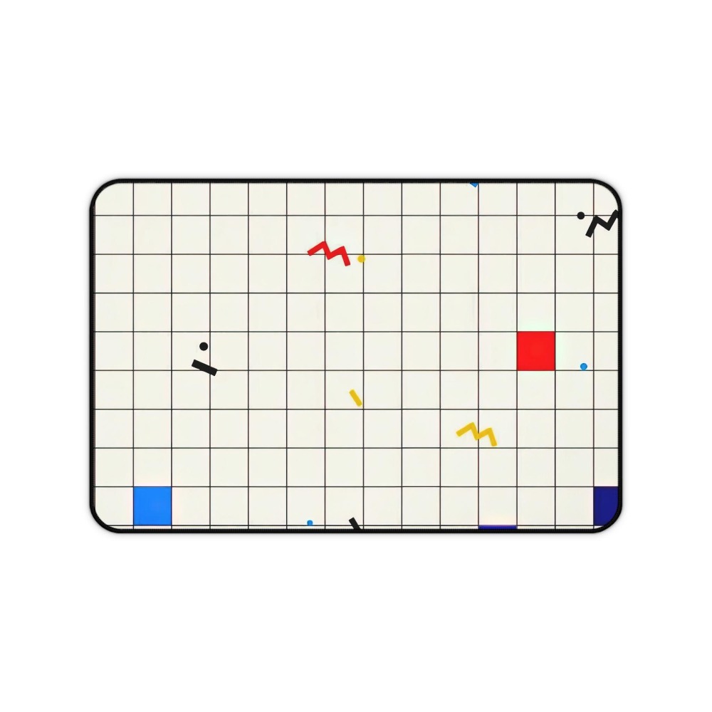 Retro Geometric Grid Desk Mat  - Desk Setup For Gaming 评论和价格