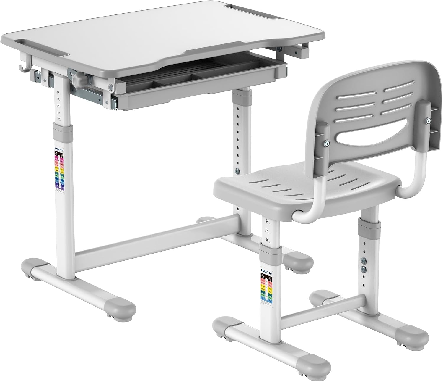 Kids Desk and Chair Set Height - Desk Setup Grey 评论和价格
